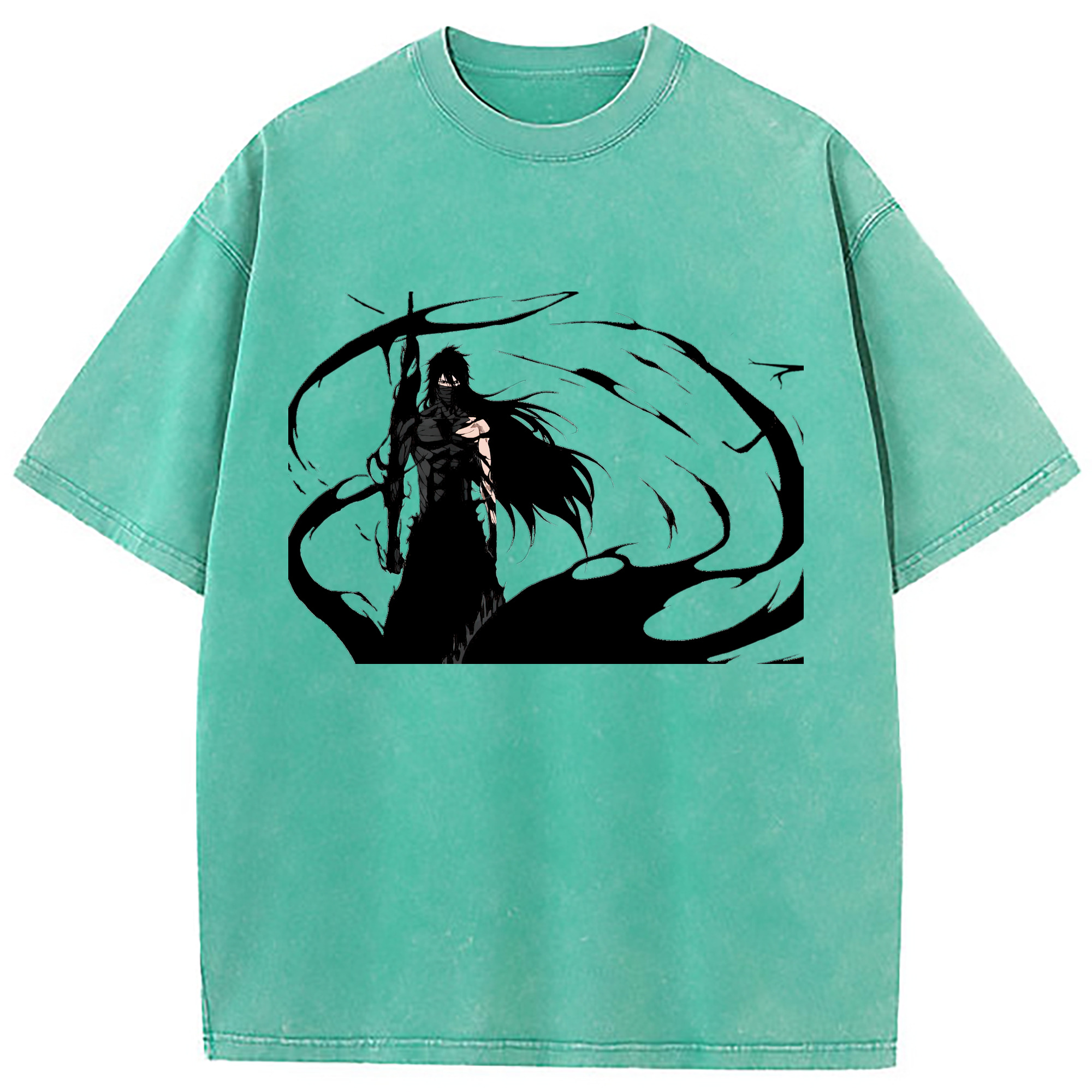 （画像用） ブリーチ 黒崎一護（くろさき いちご）BLEACH Kurosaki Ichigo 綿100% ヴィンテージ風 半袖Tシャツ（フロントプリント）